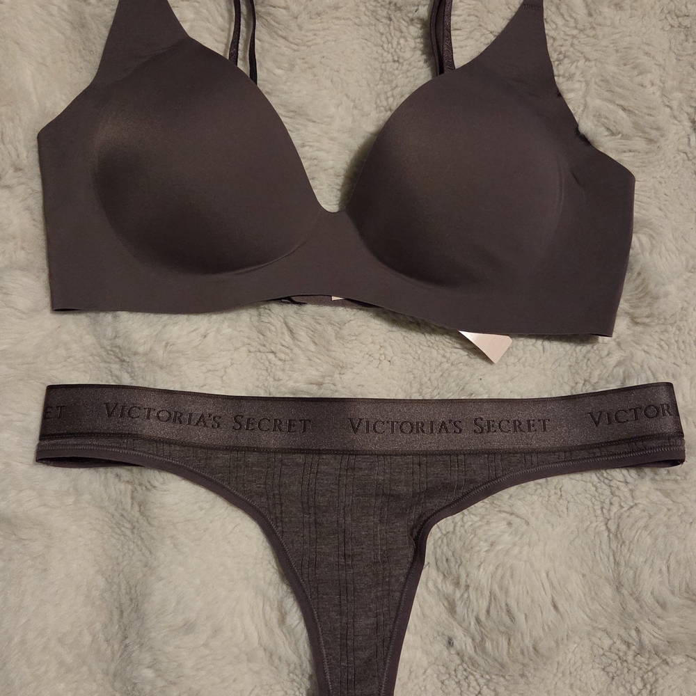 Victoria's Secret Gray Bra and Panty Set